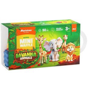 Klocki elastyczne MARIOINEX Mini Waffle Animals Sawanna 907078