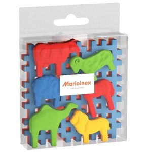 Klocki elastyczne MARIOINEX Mini Waffle Animals + podstawy 907412