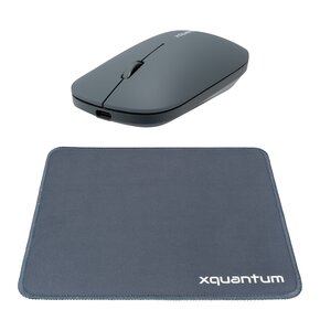 Mysz XQUANTUM WM400G Szary + Podkładka XQUANTUM MP200G Szary