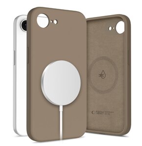 Etui TECH-PROTECT Liquid Silicone MagSafe do Apple iPhone 16E Brązowy