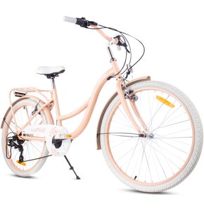Rower młodzieżowy SUN BABY Flower Bike 24 cale dla dziewczynki Morelowy
