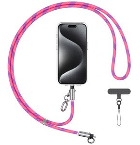 Smycz do telefonu z kablem do ładowania USB-C - USB-C USAMS SJ745 60W 1.2 m Różowy