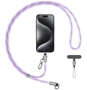 Smycz do telefonu z kablem do ładowania USB-C - Lightning USAMS SJ746 30W 1.2 m Fioletowy