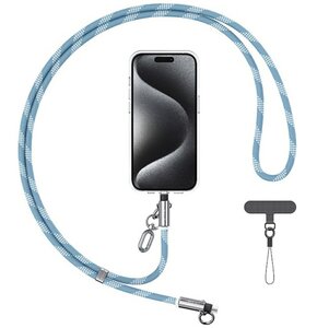 Smycz do telefonu z kablem do ładowania USB-C - USB-C USAMS SJ745 60W 1.2 m Niebieski