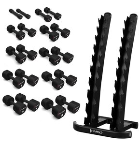 Zestaw hantli HMS HPT 2 x 1-10 kg (110 kg) + Stojak STR37