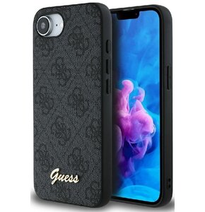 Etui GUESS 4G Script Logo MagSafe do Apple iPhone 16e Czarny