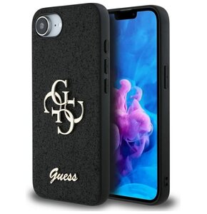 Etui GUESS Fixed Glitter Big 4G do Apple iPhone 16e Czarny