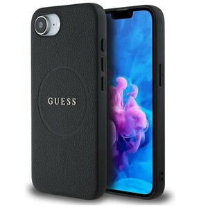 Etui GUESS Grained Ring MagSafe do Apple iPhone 16e Czarny