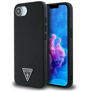 Etui GUESS Grained Triangle MagSafe do Apple iPhone 16e Czarny