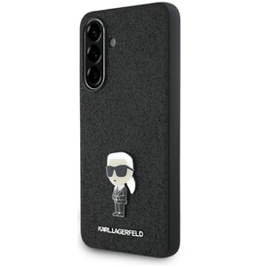 Etui KARL LAGERFELD Fixed Glitter Ikonik Logo Metal Pin do Samsung Galaxy A36 Czarny