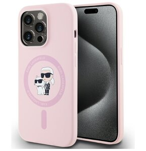 Etui KARL LAGERFELD Silicone Karl&Choupette MagSafe do Apple iPhone 14 Pro Max Różowy