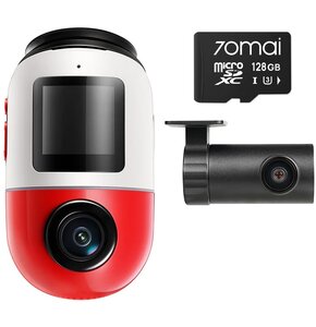 Wideorejestrator 70MAI X800 4K Omni Set Czerwony + kamera tylna 70MAI RC14 + karta 70mai SD 128GB