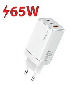Ładowarka sieciowa USAMS US-CC180 65W Gan Fast Charging Biały