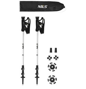 Kijki trekkingowe NILS TK8602 (65 - 135 cm) Srebrny