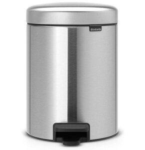 Kosz na śmieci z pedałem BRABANTIA 112621 NewIcon uszczelka przeciwzapachowa, malowany 5L Srebrny