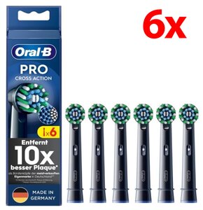 Oryginalna końcówka szczoteczki ORAL-B Pro Cross Action Czarny (6 szt.) (Włókna w kształcie litery X usuwają więcej płytki)