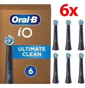 Oryginalna końcówka szczoteczki ORAL-B iO Ultimate Clean Czarny (6 sztuk) (Usuwa płytkę bakteryjna)