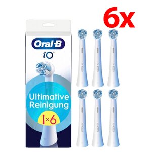 Oryginalna końcówka szczoteczki ORAL-B iO Ultimate Clean Biały (6 sztuk) (Usuwa płytkę bakteryjna)