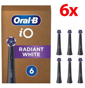 Oryginalna końcówka szczoteczki ORAL-B iO Radiant White Czarny (6 sztuk) (Polerująca)