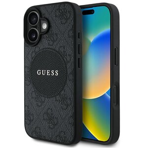 Etui GUESS 4G Circle Classic Logo MagSafe do Apple iPhone 16 Czarny
