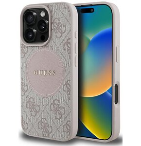Etui GUESS 4G Circle Classic Logo MagSafe do Apple iPhone 16 Pro Max Różowy