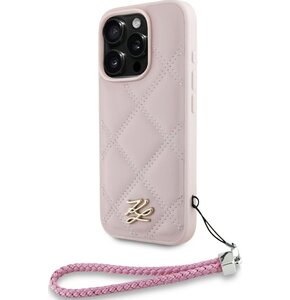 Etui KARL LAGERFELD Quilted Initial Logo & Chain Strap do Apple iPhone 16 Pro Różowy