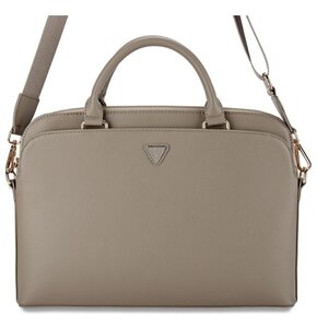 Torba GUESS Grained Zipper Pocket Triangle Logo 15 cali Brązowy