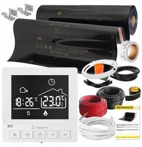 Folia grzewcza na podczerwień MISSION AIR Black Gold PTC 160W/m² (6mb x 100cm) + regulator Taurus Biały