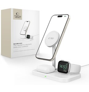 Ładowarka indukcyjna TECH-PROTECT A22 3w1 MagSafe 15W Biały
