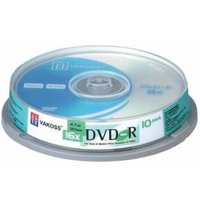 Płyta DVD-R VAKOSS 4.7GB 16x Cake (10 sztuk)