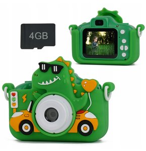 Aparat dla dzieci XREC X2 Zielony Dinozaur + karta 4GB