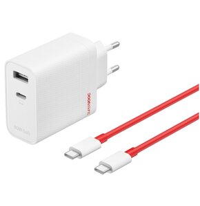 Ładowarka sieciowa ONEPLUS SuperVOOC GaN 80W Biały + Kabel USB-C - USB-C