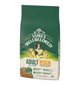 Karma dla psa JAMES WELLBELOVED Adult Monobiałkowa z indykiem i ryżem 12 kg