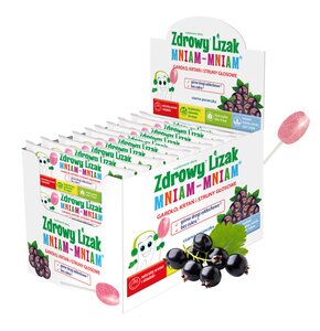 Lizak MNIAM-MNIAM Na gardło Czarnej porzeczki (40 szt.)
