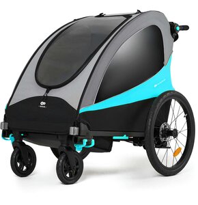 Przyczepka rowerowa KINDERKRAFT Nava 3w1 60kg Pasy Niebieski