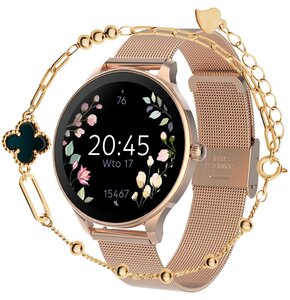 Smartwatch FOREVER Velora SB-306 + bransoletka Verona Różowe złoto