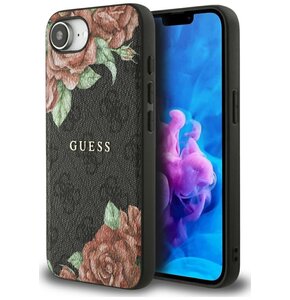 Etui GUESS 4G Flowers Print MagSafe do Apple iPhone 16e Czarny