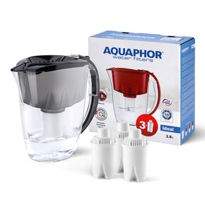Dzbanek filtrujący AQUAPHOR Ideal Czarny + 3 wkłady B100-15