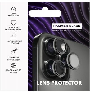 Szkło hartowane na obiektyw HAMMER GLASS Lens Protector do Apple iPhone 14 Pro/14 Pro Max Srebrny
