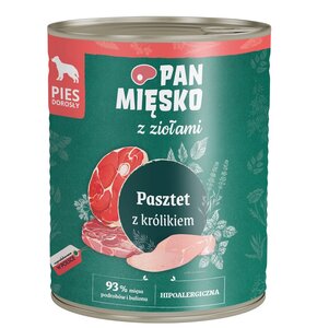 Karma dla psa PAN MIĘSKO z Ziołami Pasztet z królikiem 800 g