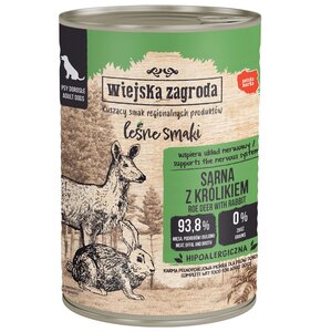 Karma dla psa WIEJSKA ZAGRODA Leśne smaki Sarna z królikiem 400 g