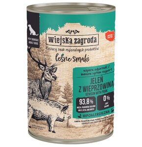 Karma dla psa WIEJSKA ZAGRODA Leśne smaki Jeleń z wieprzowiną 400 g