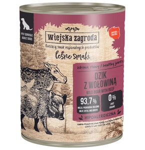 Karma dla psa WIEJSKA ZAGRODA Leśne smaki Dzik z wołowiną 800 g