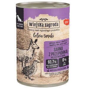 Karma dla psa WIEJSKA ZAGRODA Leśne smaki Sarna z przepiórką 400 g