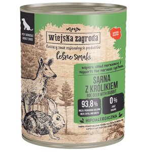 Karma dla psa WIEJSKA ZAGRODA Leśne smaki Sarna z królikiem 800 g