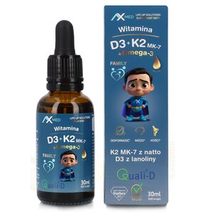 Kompleks witamin AXMED Witamina D3 + K2 MK-7 + Omega 3 (30 ml)