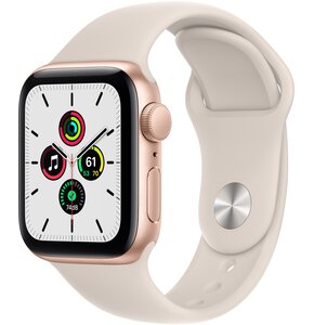 APPLE Watch SE GPS 40mm koperta z aluminium (złoty) + pasek sportowy (księżycowa poświata)