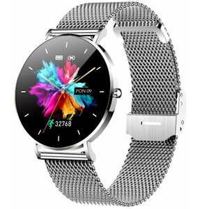 U SMARTWATCH MANTA ALEXA SREBRNY + CZARNY PASEK