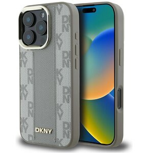 Etui DKNY Checkered Pattern MagSafe do Apple iPhone 16 Pro Max Beżowy