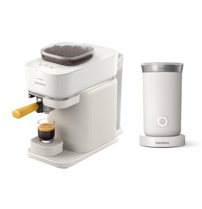 Ekspres PHILIPS Baristina BAR300/03 z zautomatyzowanym procesem mielenia i zaparzania + Spieniacz PHILIPS Baristina BAR311/00 Biały
